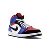 Air Jordan 1 Retro Mid Top 3 Unisex Sneakers Multi-Color White Blac-hyper-royal 554724-124