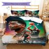 Basketball Player Starry Sky Wolf Print 3 Pieces Duvet Cover Set Sport Fan Bedding Bedroom Home Decor Without Pillow Core Comforter