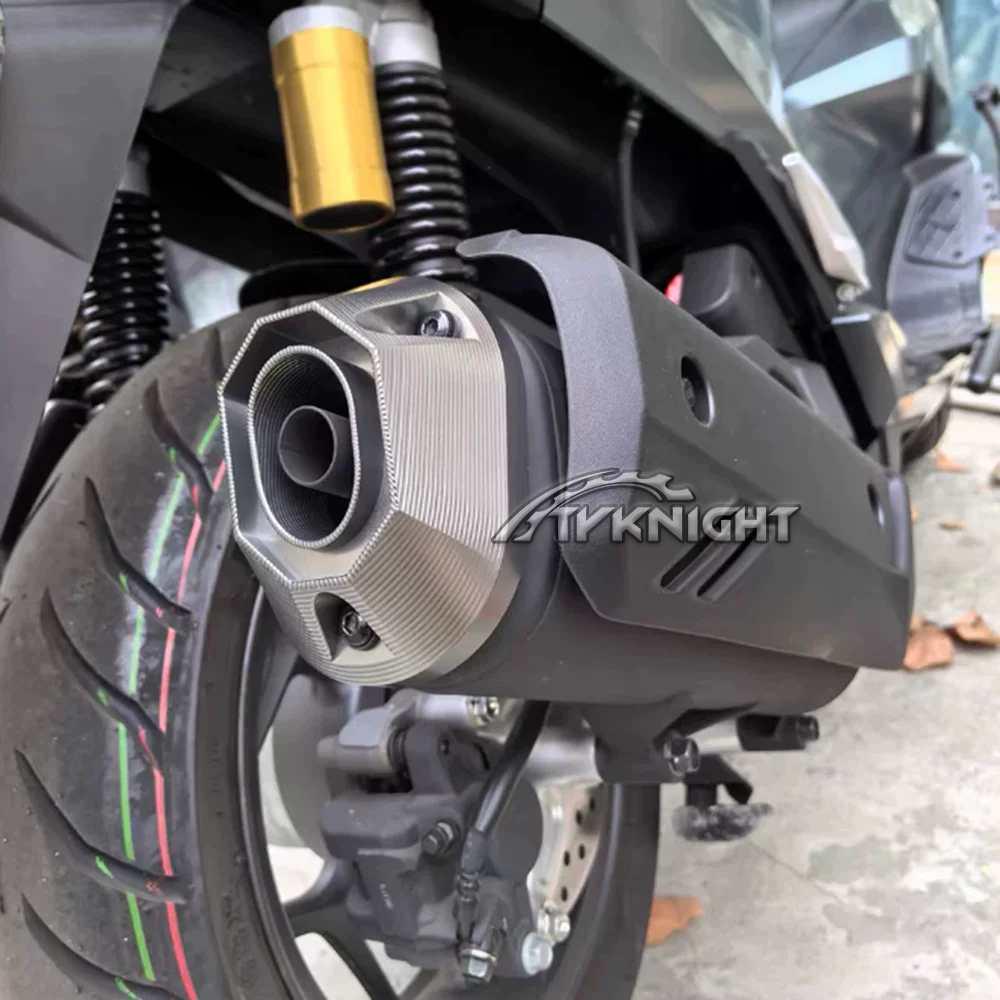 Honda PCX160/125 Exhaust Tail Cover: Aluminum Alloy Protective Accessory for 2021-2025 Models