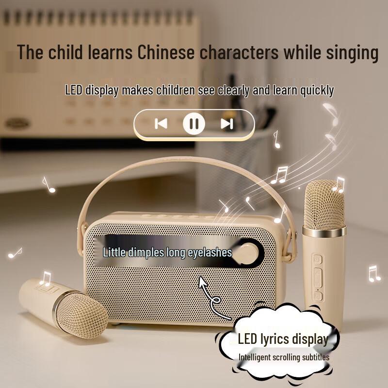 Kids Portable KTV Speaker with Dual Microphones CN plug (adapter included)