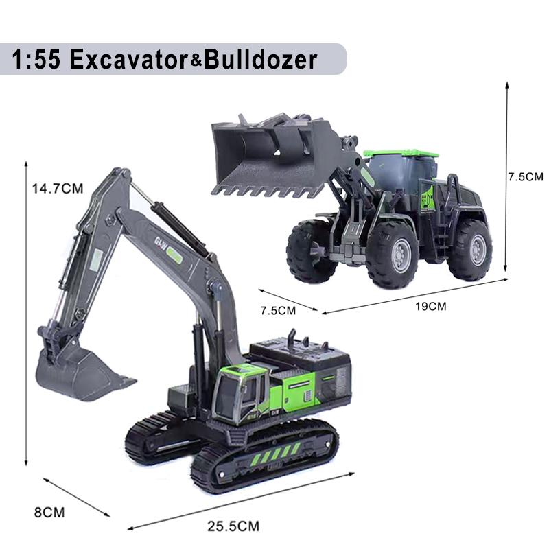 1:55 Excavator Diecasts Children Toy Boys Simulation Alloy+Plastic Crawler Engineering Vehicle Hand Hook Machine Model Gifts