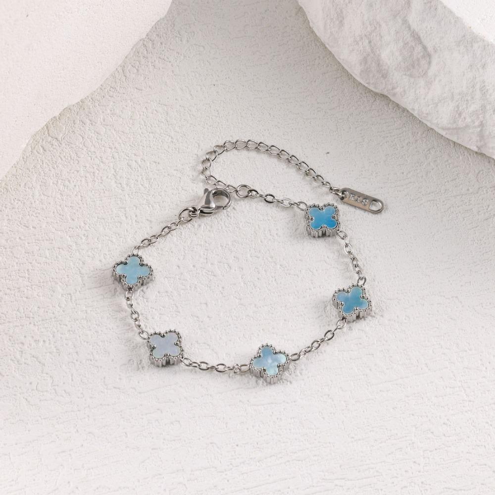 Bracciale Mini Quadrifoglio Madreperla 9mm Lussuoso e di Alta Gamma per Donna Resistente al Colore