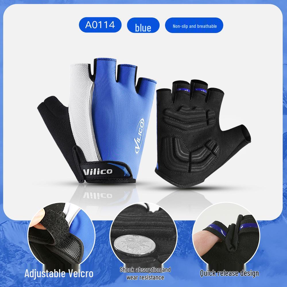 Breathable Anti-Slip Half-Finger Cycling & Running Gloves - Shock Absorbing Summer Sport Gear