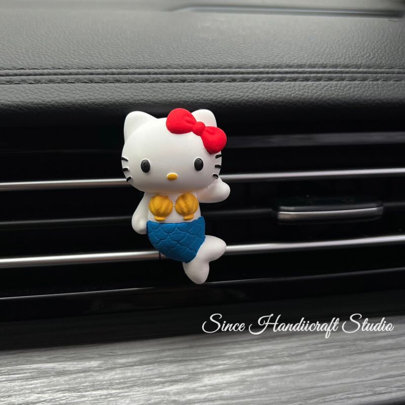 

Air Vent Decoration Hellokitty Mermaid-Shaped Car Hanging Ornament Cute Cartoon Aroma Diffuser Stone Aromatherapy Gypsum Kt Shell Mermaid Blue Tail