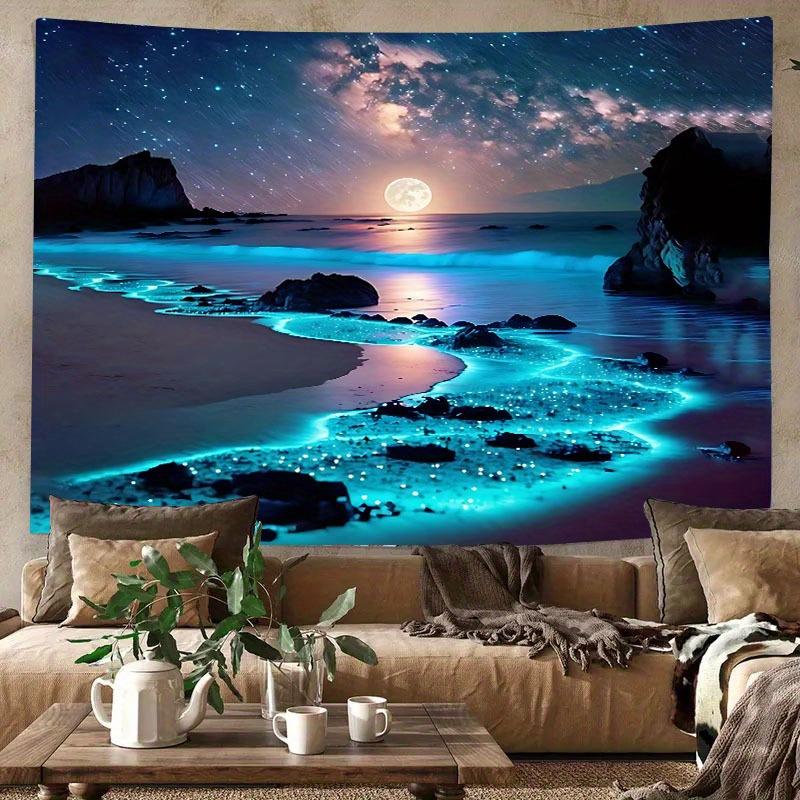 VIKAMA Starry Beach Tapestry Gradient Bohemian Living Room BB Decoration Minimalist Art Background Wall Room Decoration