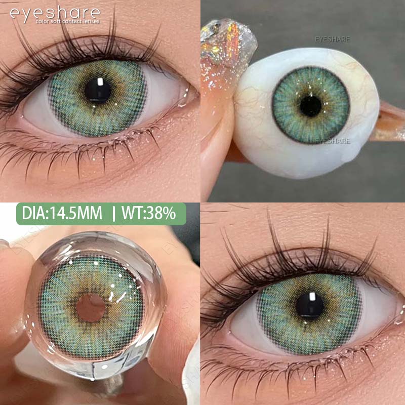 EYESHARE Colored Contact Lenses Fashion Light Blue Lenses Gray Color Lenses Dark Brown Natural Lenses Green Fashion Lenses 1 Pair