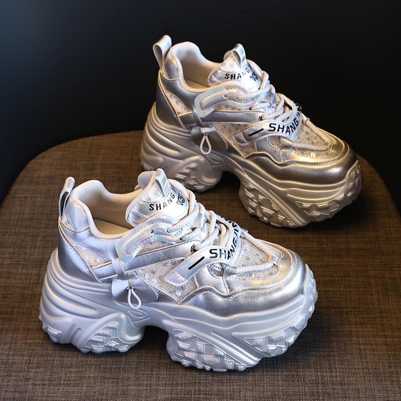 Dad shoes women's thick sole inner height increase autumn new muffin soft sole sports shoes versatile comfortable versatile