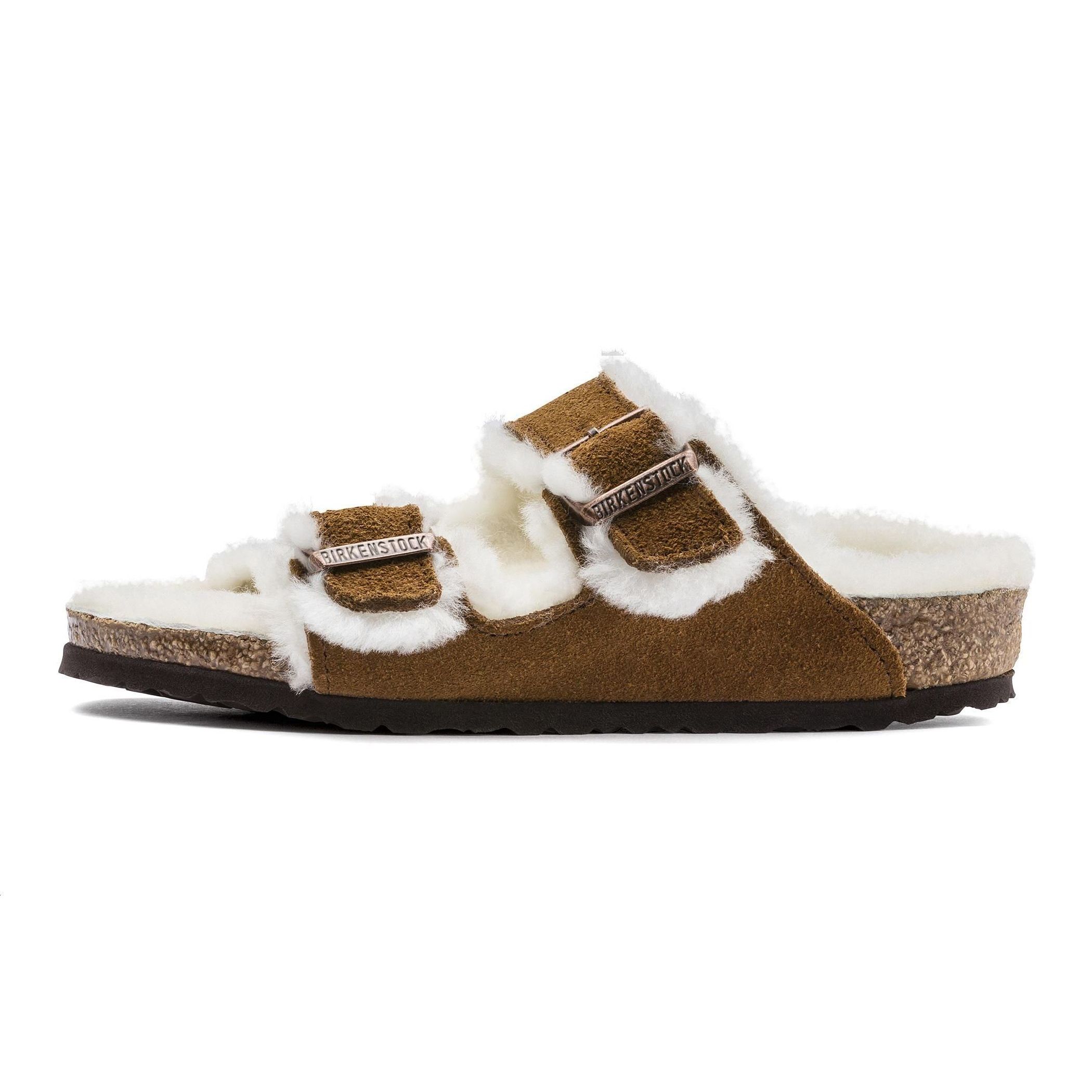 Birkenstock Arizona Shearling Comfortable Soft Versatile Trendy Kids Slippers Kids slippers Brown 1017791 26