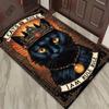 Cats Rule Rug for Pet Lovers' Home | Royal Black Cat Carpet | Elegant Animal-Themed Decor Skid resistant carpet