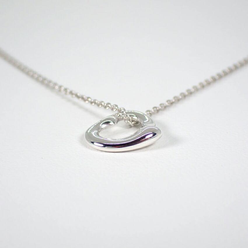 Pre-owned Tiffany & Co. Silver 925 Open Heart Pendant Necklace J79-3