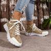 Women's Spring and Summer New Women's Shoes Thick-soled Versatile High-top Sneakers Comfortable Casual Old-fashioned Large-size Canvas Shoes