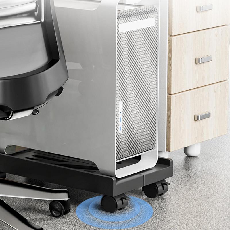 Adjustable Mobile CPU Stand Ventilated Computer Tower Stand PC Tower Stand with 4 Caster Wheels Fits Most PC Under Desk Holder