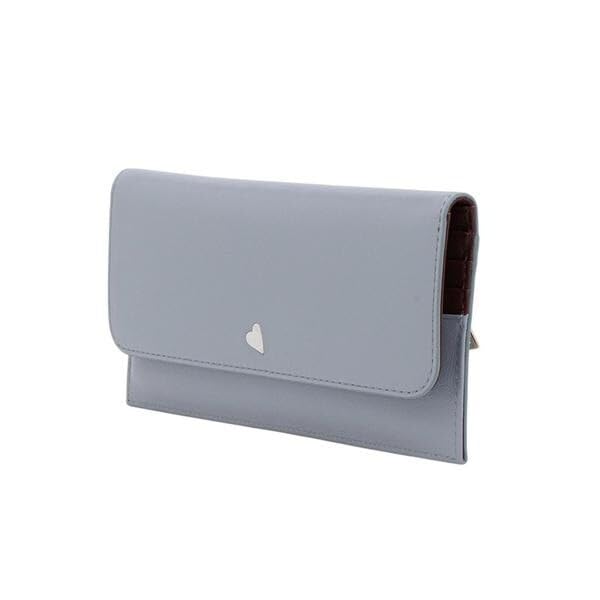 Lanvin en Bleu Carla Thin-Diameter Long Wallet, Light Gray, Size F