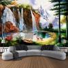 Dream Forest Cabin Oil Painting Wall Art Large Tapestry Mural Decoration Curtain Bedroom Living Room Home Decoration