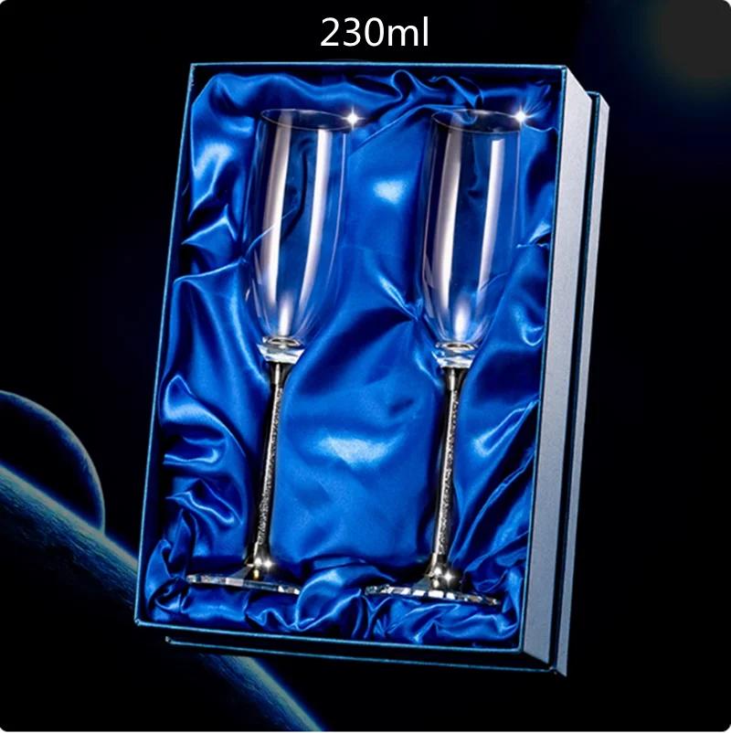 High-End Kristall Diamant Rotweinglas, Handgeschnitzt, Sektglas, Haushaltsglasbecher, Trinkgeschirr, Geschenkbox