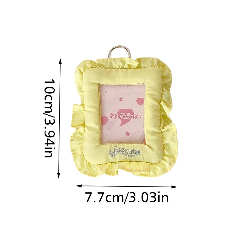 1PC Card Holder Sweet Pillow Shaped Korean Girl Photo Card Case Cute Photocard Holder Keychain Holder Photocard Ins Style 6 Colors