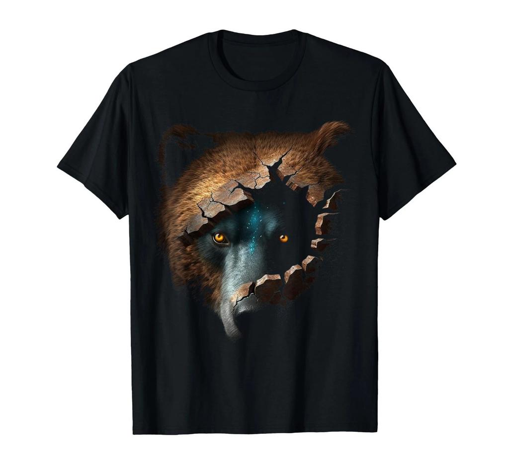 Bear Artwork Animal Fantasy Creative Animal Motif Bear T-Shirt