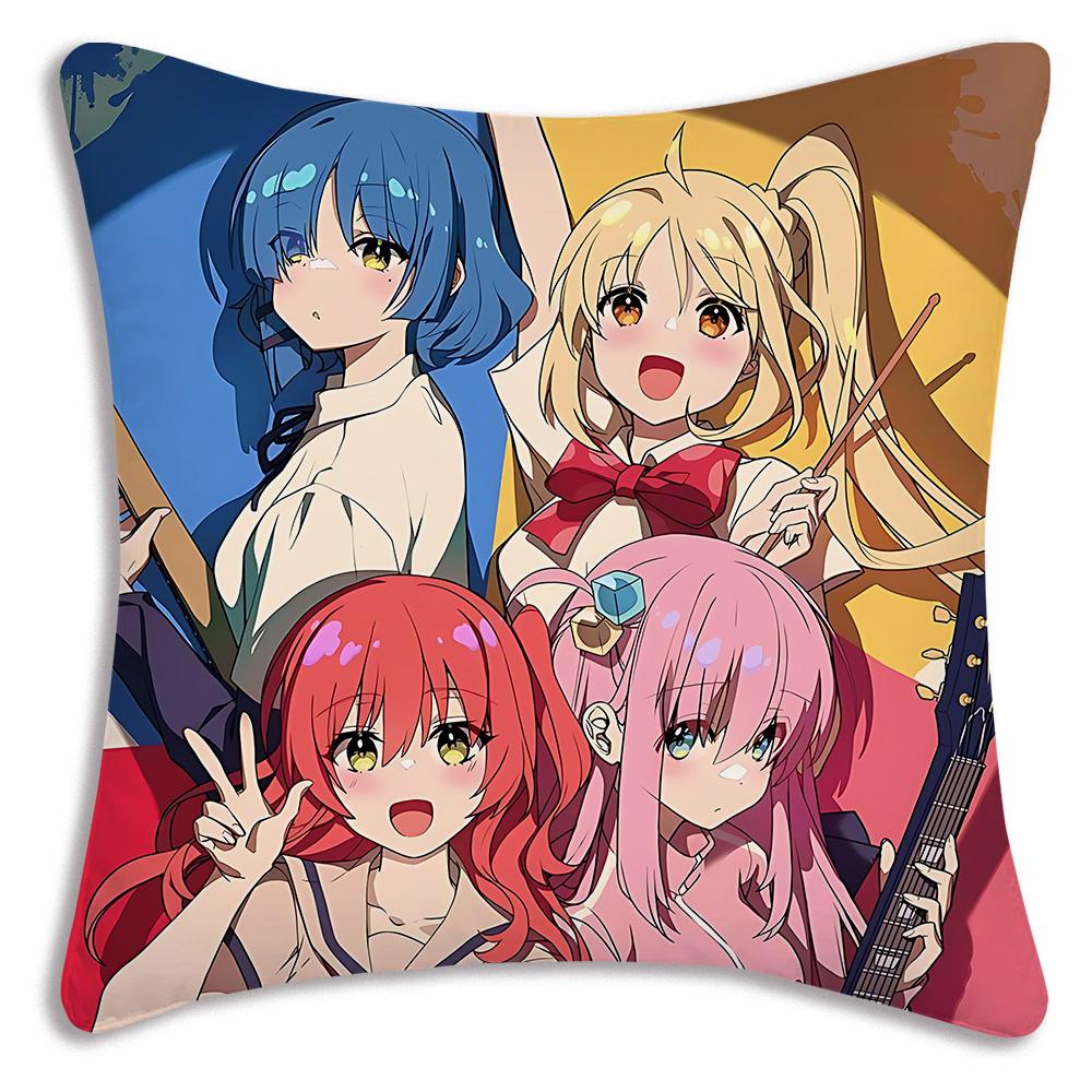 Anime B-Bocchi the Rocks Pillow Covers Cartoon Sofa Decorative Home Double-sided Printing Short Plush Cute Cushion Cover