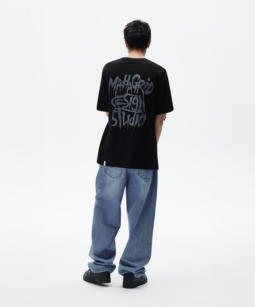 MAHAGRID Slash Logo Tee Black(Mg2Fmmt527A)