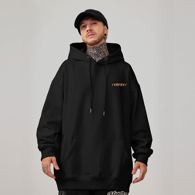 Sweat à capuche avec ours pour homme grande taille - Style américain tendance, Velours Coupe ample, Tailles jusqu'à 8XL