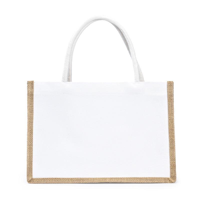 Waterproof Canvas & Linen Handheld Tote Bag - Fashionable & Blank Design