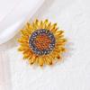 Enamel Sunflower Rhinestone Brooch with Rhinestones Plant Flower Corsage Fashion Eco-friendly Alloy Jewellery Perfect Gift for Couples