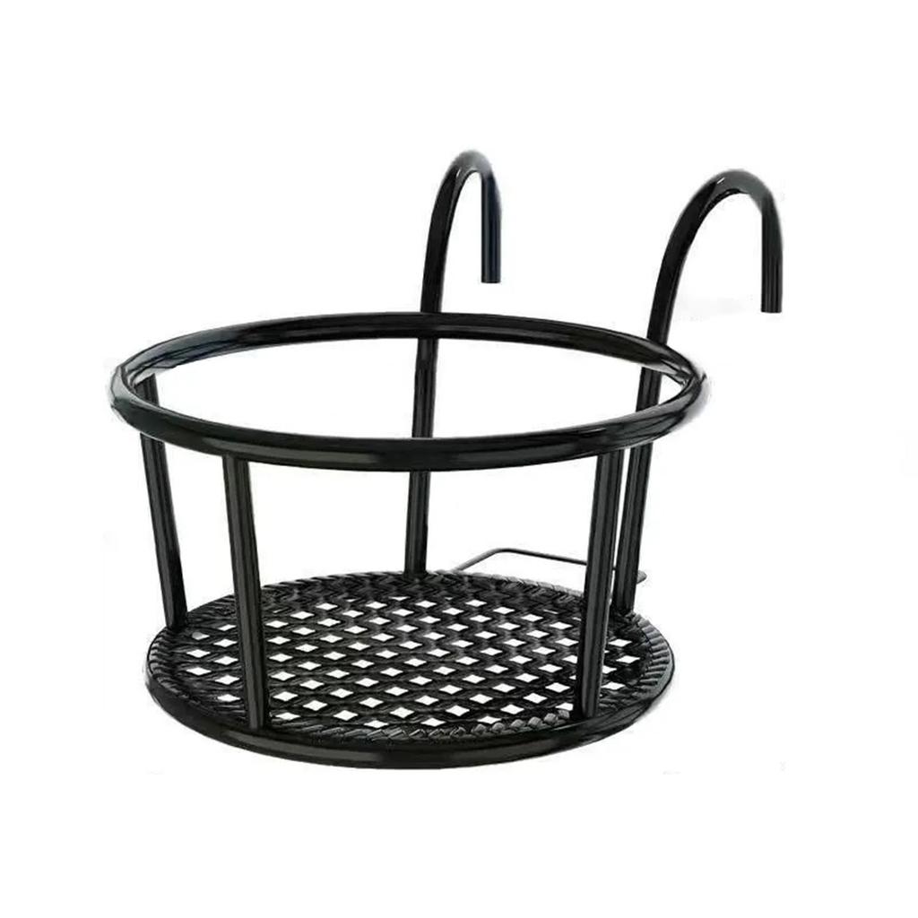 1PCS Iron Wall Mounted Flower Pot Holder for Balcony Round Outdoor Hanging Plant Bracket Heavy Duty Rustproof Garden Decor