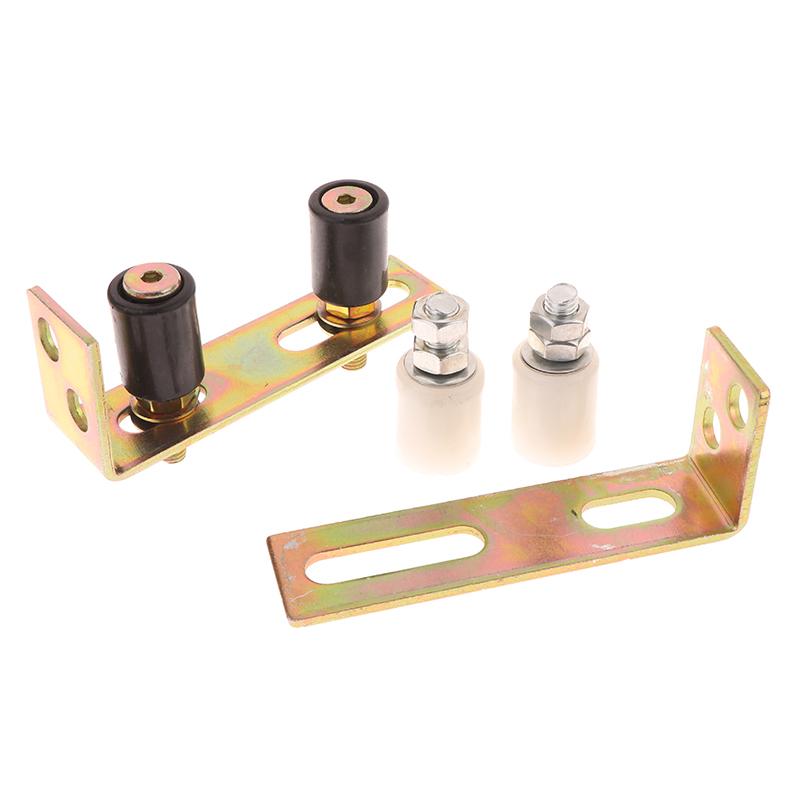 1Set Guide Wheel Patio Door Track Guide Rollers Sliding Door Guide Rollers With L-Pillar Bracket Adjustable Double Nylon Rollers