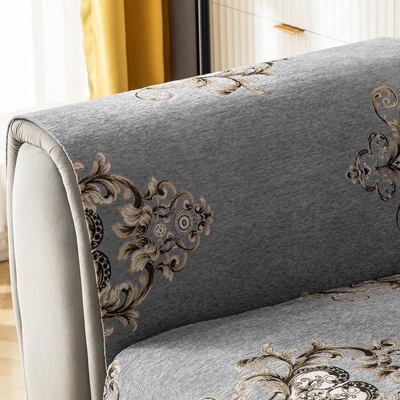Non-Slip Chenille Light Luxury Sofa Cushion Four Seasons Universal European Style Seat Cushion Leather Sofa Cover Back Towel Cover Cloth