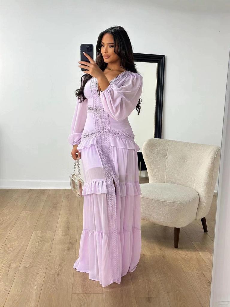 Women Green Long Sleeve Bodycon Midi Dress Solid Color Elegant Slim Fit Dress