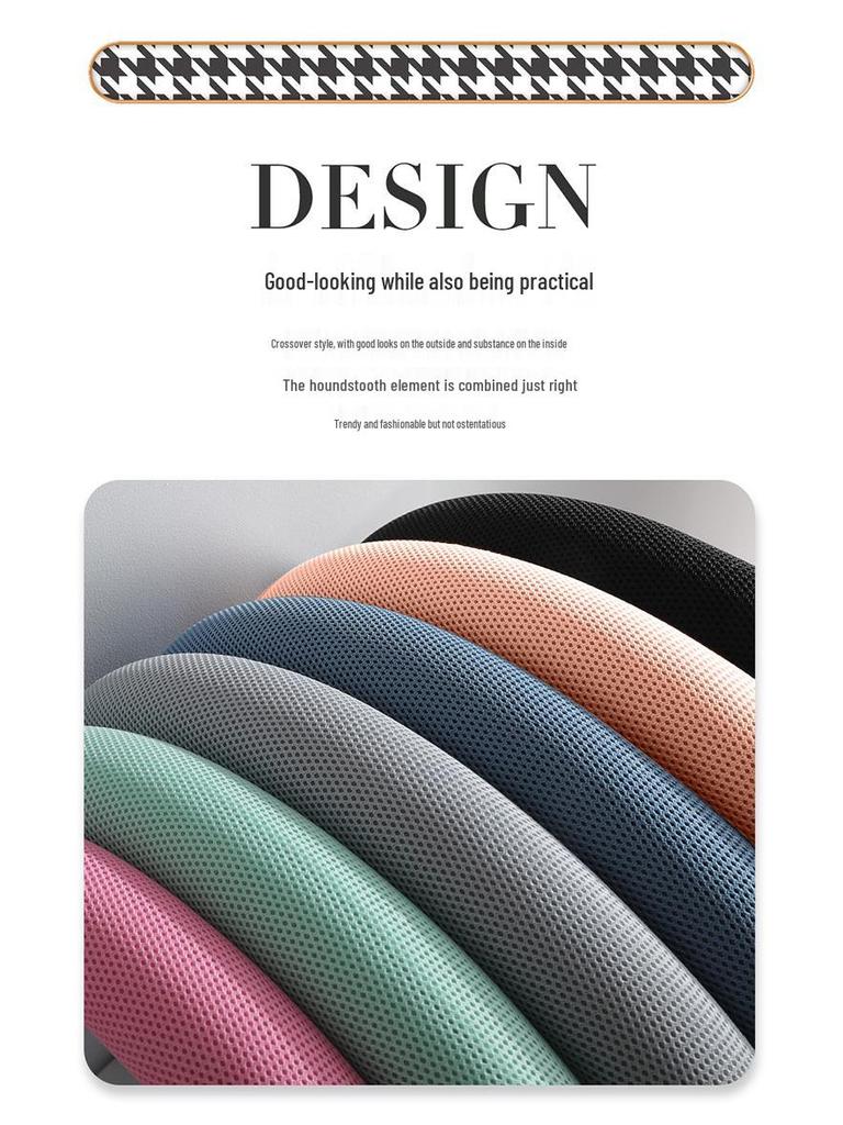 Luxury Houndstooth Leather Steering Wheel Cover - All-Season Car Interior Upgrade