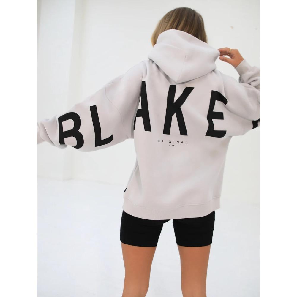 Women s Crew Neck Long Sleeve Letter Printed Oversized Sweatshirt Casual Top S