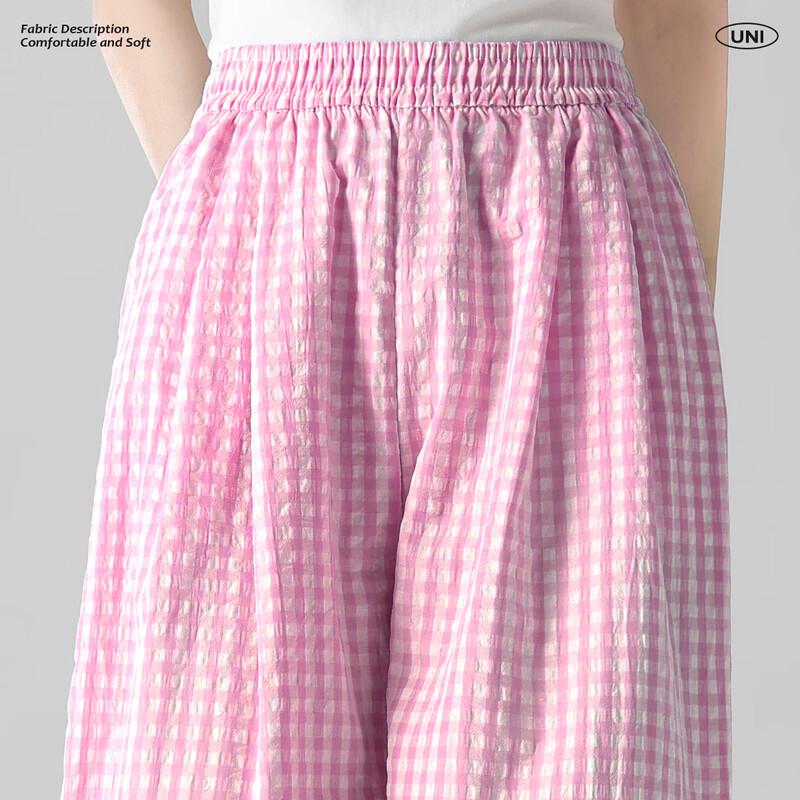 unifree Women's Pink Lightweight Relaxed Wide-Leg Pants