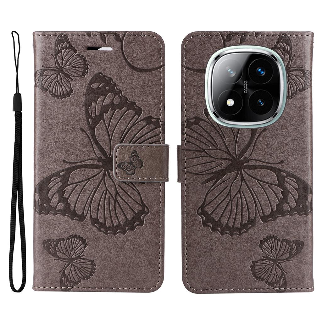 For Xiaomi Redmi Note 14 Pro+ 5G/Note 14 Pro 5G/Poco X7 5G Wallet Case Floral Butterfly Imprinted Leather Phone Cover Stand
