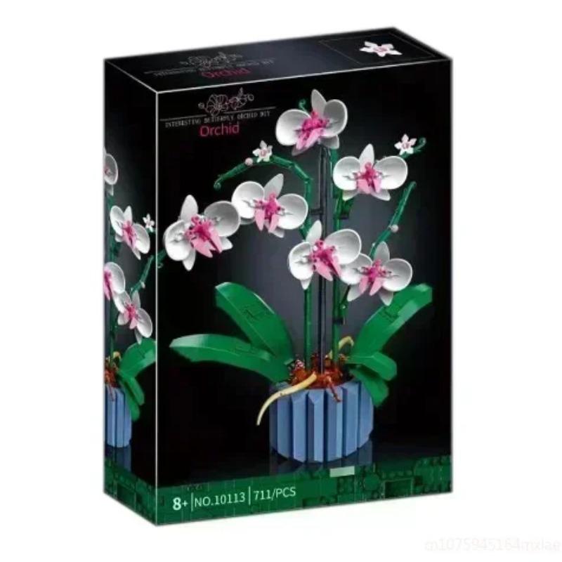 10311 Bausteine Set Mini Modell Orchidee Topf Kreative Blumenstrauß Ideen Zusammengebaute DIY Steine Lernspielzeug für Kinder