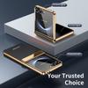 Custodia in Pelle con Motivo a Diamante Galvanizzato Per Samsung Galaxy Z Flip 8 7 FE 6 5 4 3 Cerniera Protezione Lente Copertura Temperata