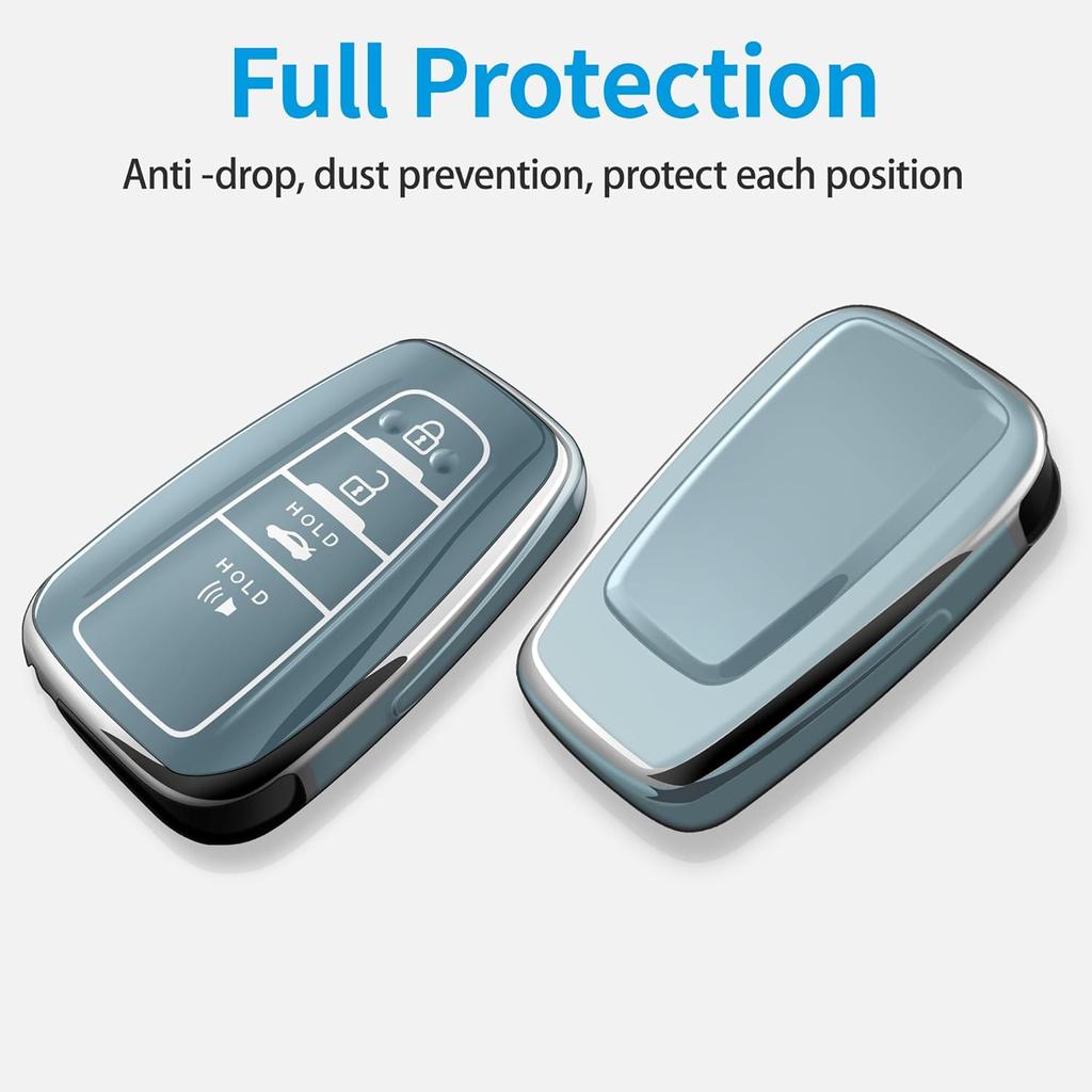 Anwendbar 2018-2022 Camry RAV4 Highlander Avalon Toyota Schlüsselanhänger Schutzhülle, Storm Blue