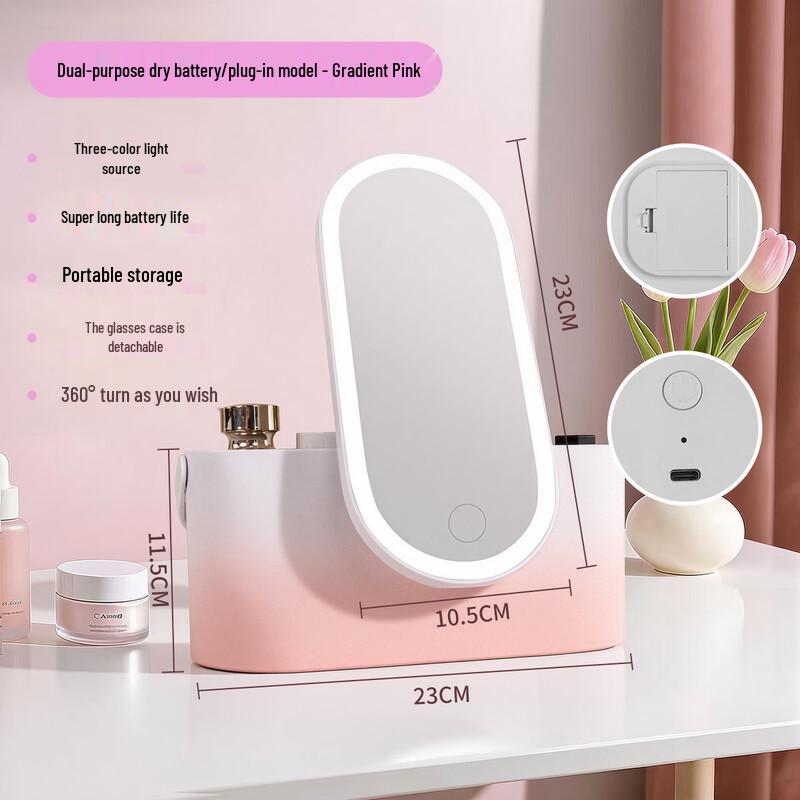 oeny LED Portable Makeup Mirror with Light