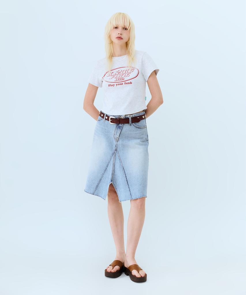 Instant Punk Midi Denim Skirt - Light Blue