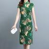 Lady Cheongsam Chinese Style Vintage Stand Collar High Split Summer Qipao for Stage Show