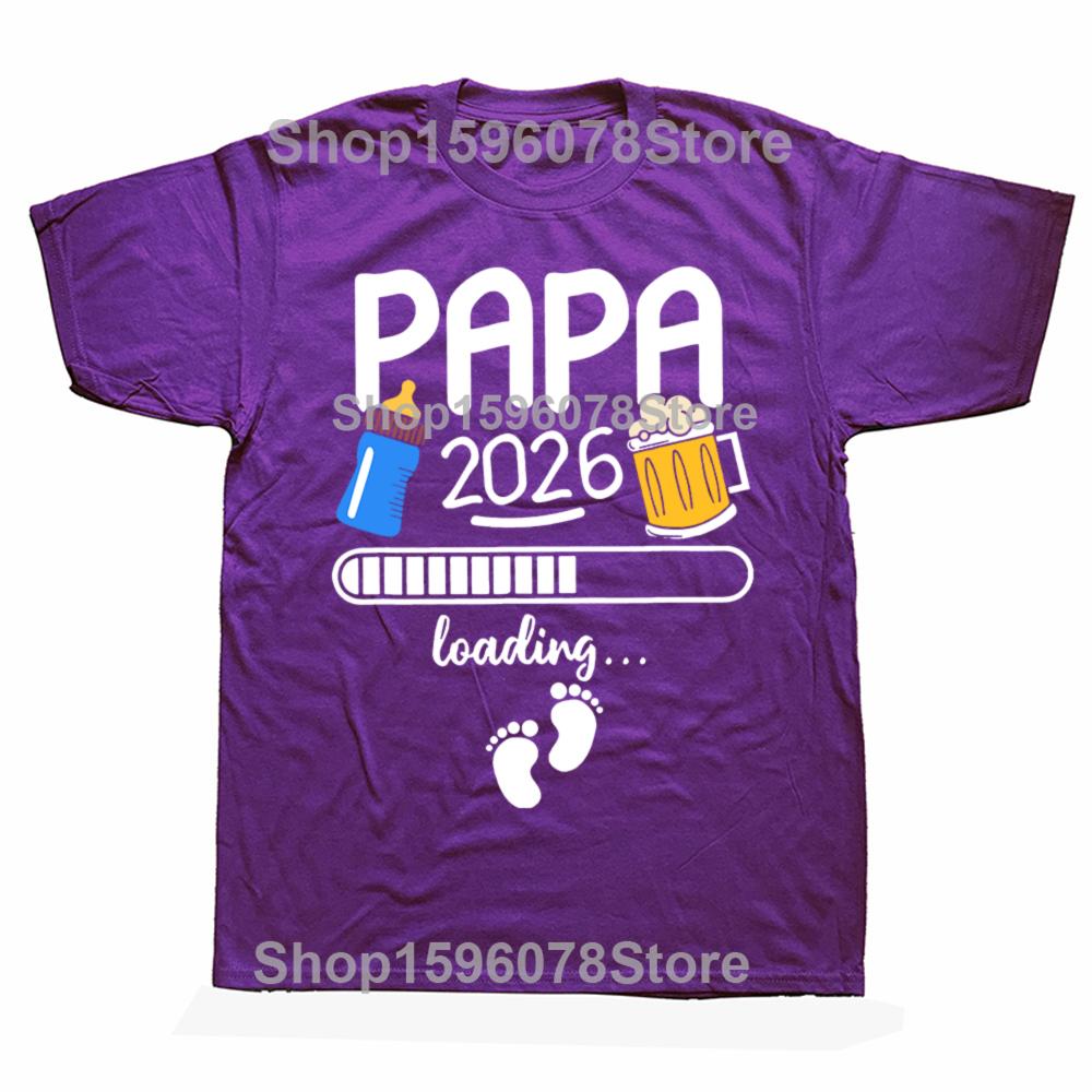 Papa 2026 T Shirt Funny Future Dad 2026 Beer Lovers T Shirts Short Sleeve Mens Clothing Fashion Casual Loose Oversized T Shirt