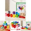 Wooden Montessori Color Sorting Cups Educational Toy For Childrens Cognitive Development