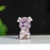Resin Schnauzer Figurine With Natural Crystal Fill For Desk Decor And Gift Giving