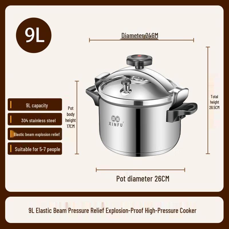 XINFU 304 Stainless Steel Explosion-Proof Pressure Cooker
