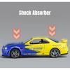 1/32 Nissan GTR34 Skyline GTR Spielzeugautomodell Druckguss-Rennminiaturmodell Sound & Licht Pull Back Collection Geschenk Kinder Junge