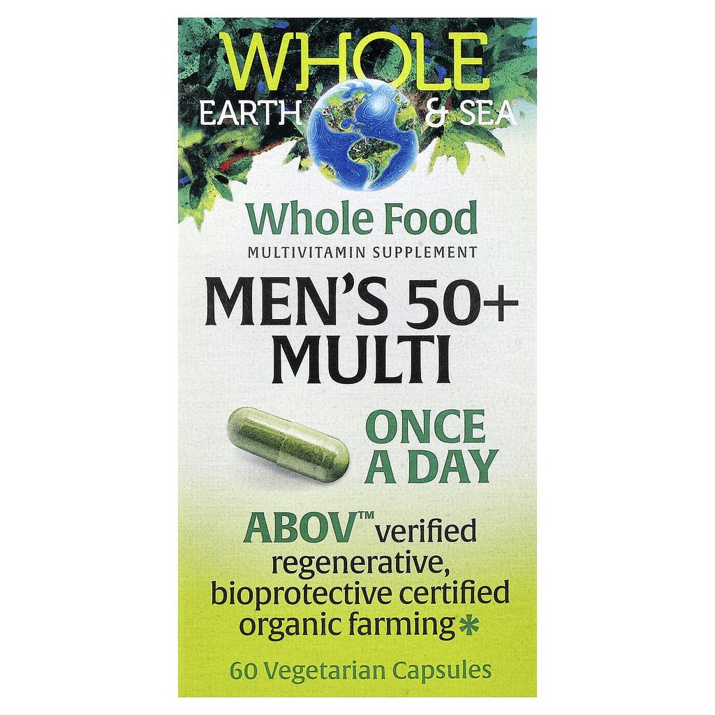 Natural Factors, Whole Earth & Sea®, Multi for Men 50+, 60 Veggie Capsules