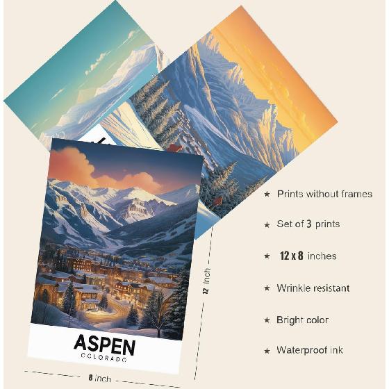 KROEY Ski Poster Apres Ski Snowy Mountain Posters Vintage Ski Canvas Wall Art For Modern Family Bedroom Living Room Dorm Classroom Office Decor