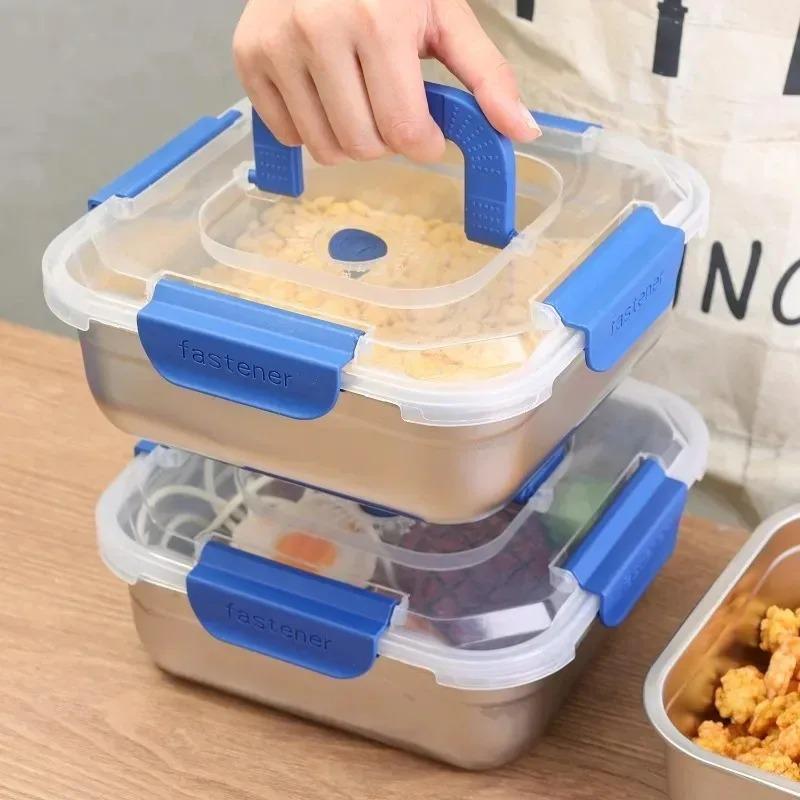 316 Stainless Steel Large Capacity Food Container - Sealed Anti-Drip Lunch Box for Camping Picnic, Fruit & Salad Storage