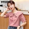 Women's Summer Plus Size Loose All Match Short Sleeve T-shirt Doll Collar Top
