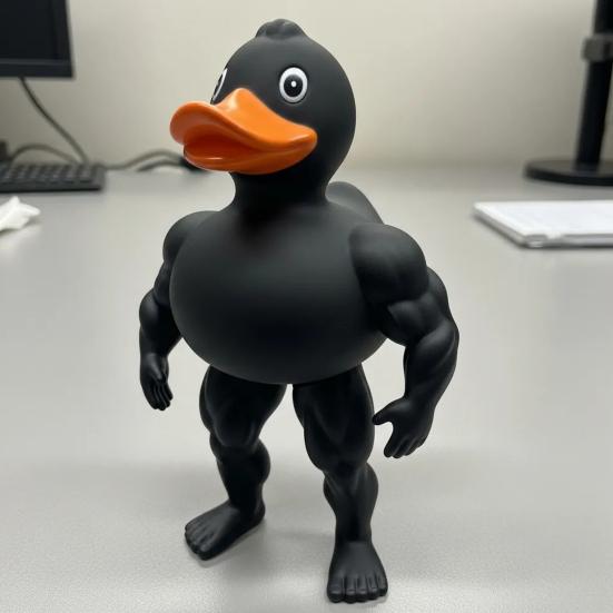 Muscle Duck Figurine The Gym Bro of The Duck World 3D Printed Muscular Duck Statue Gift for Fitness Lovers Protein Powder Hoarders
